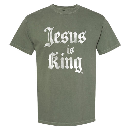 Jesus Is King Tee - Moss