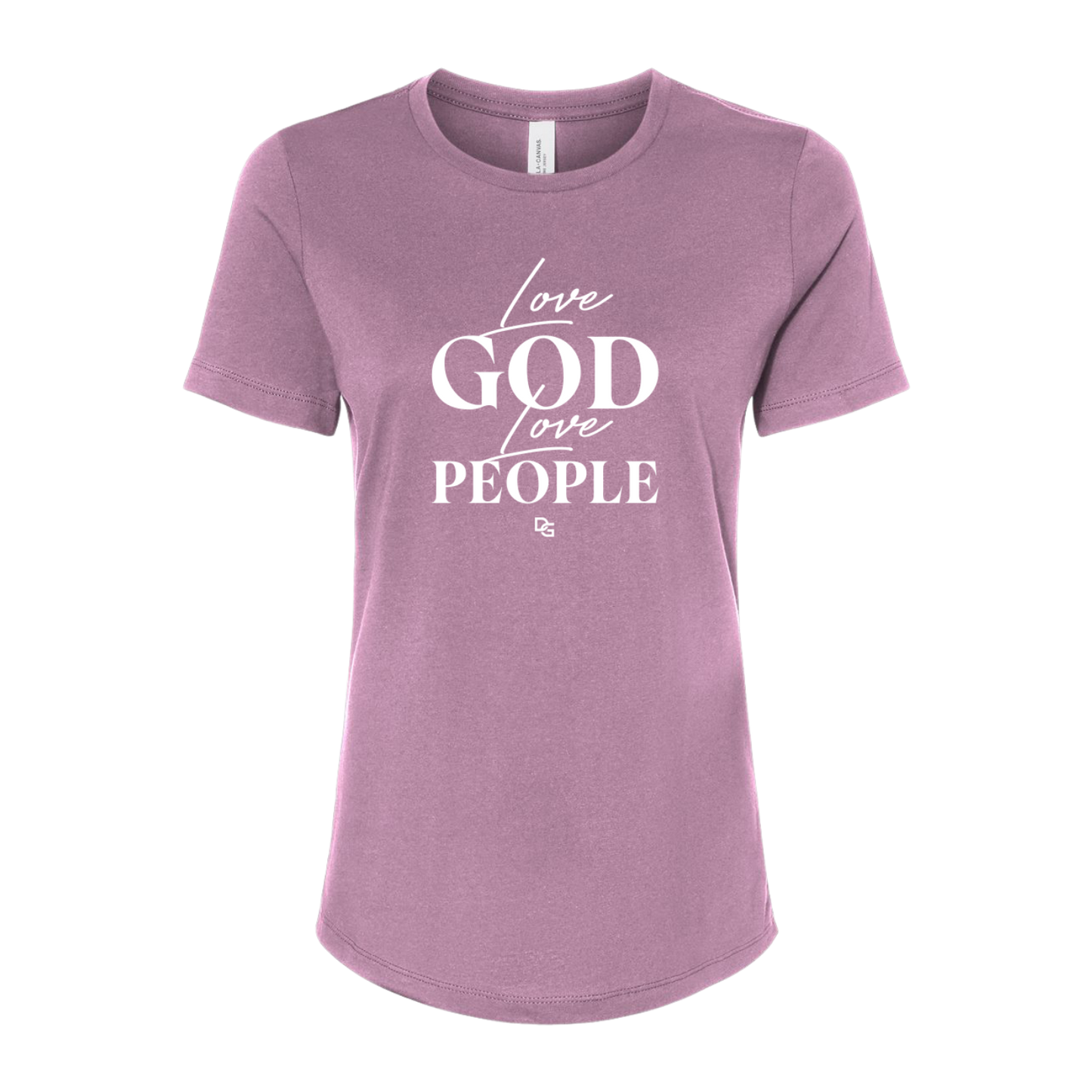 Love God Love People Purple Ladies Tee