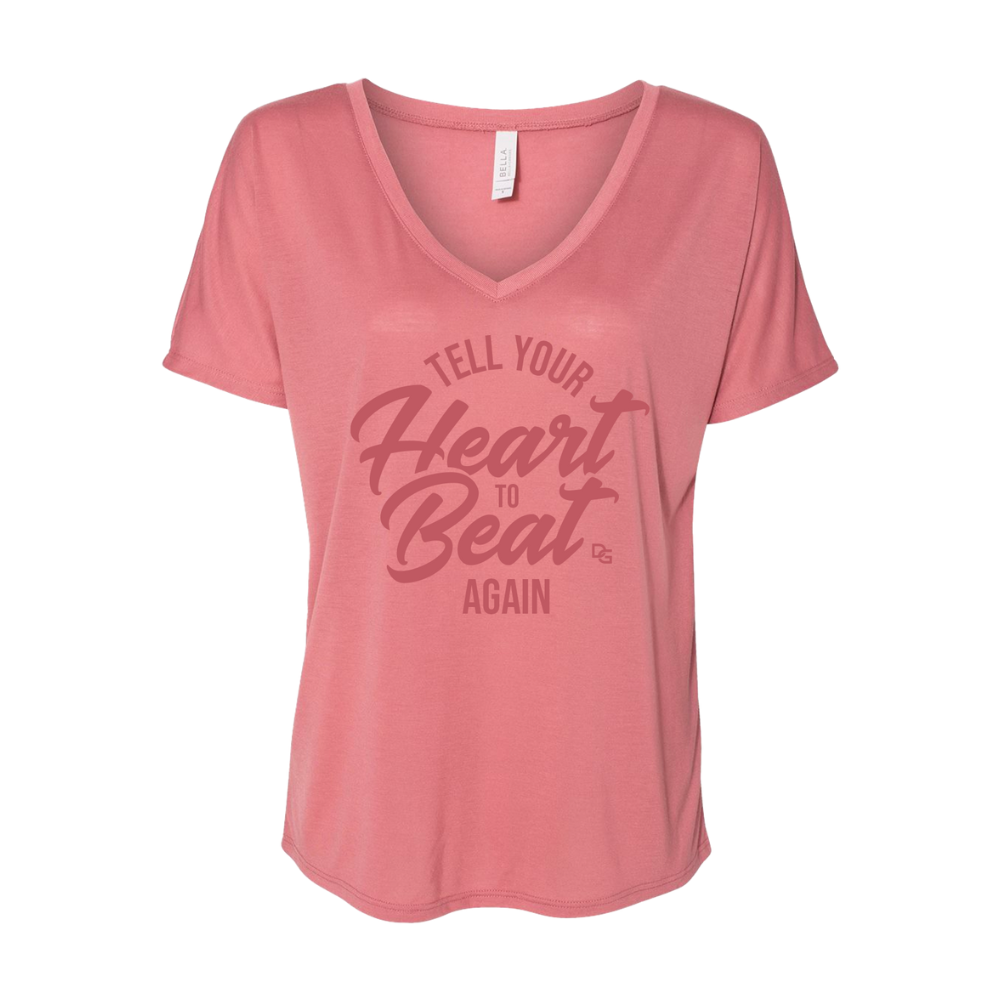 Tell Your Heart Ladies V-Neck Tee