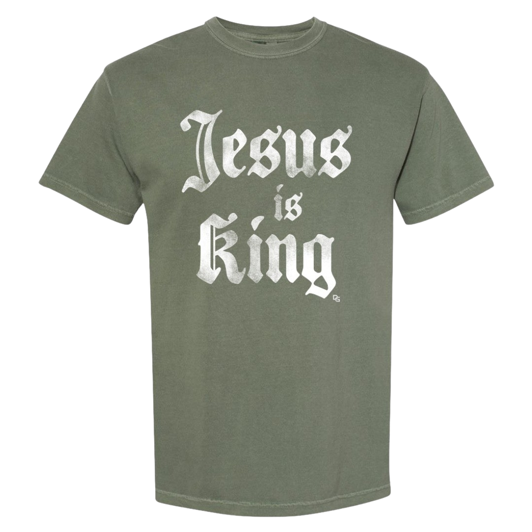 Jesus Is King Tee - Moss