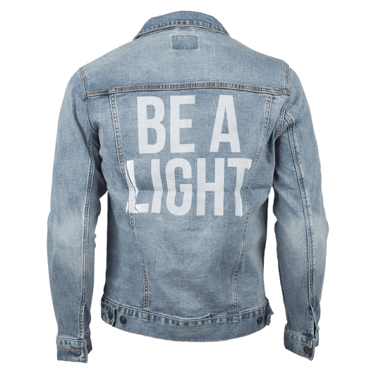 Be a light blue denim jacket product shot back Danny Gokey