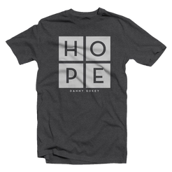 Hope square grey white writing tee Danny Gokey